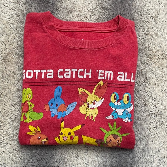 Pokémon Gotta Catch Them All Tee Shirt Mens Large Red Multi Characters Pikachu - Picture 5 of 5